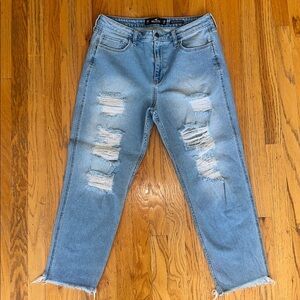 Hollister Ultra High-Rise Mom Distressed Ankle Jeans